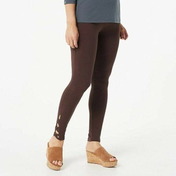 NWOT Susan Graver Weekend Cotton Spandex Smoothing Leggings Sz XXS - Picture 7 of 12